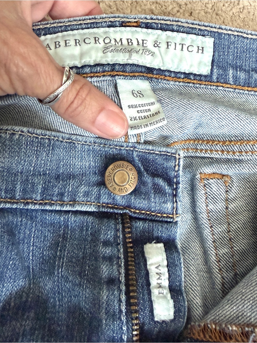 Vintage Abercrombie & Fitch Y2K 90s Emma Low Rise Bootcut Jeans Size 6 6S Boot - Picture 3 of 8